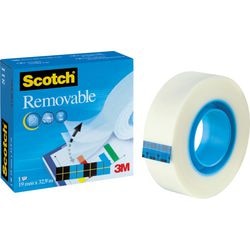 Ruban scotch amovible 19mmx33m inscriptible amovible
