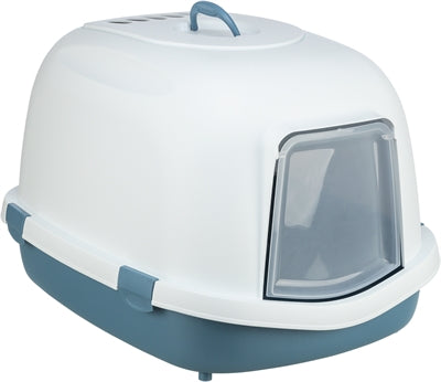 Trixie Cat Box Primo xxl Top avec du capot bleu blanc