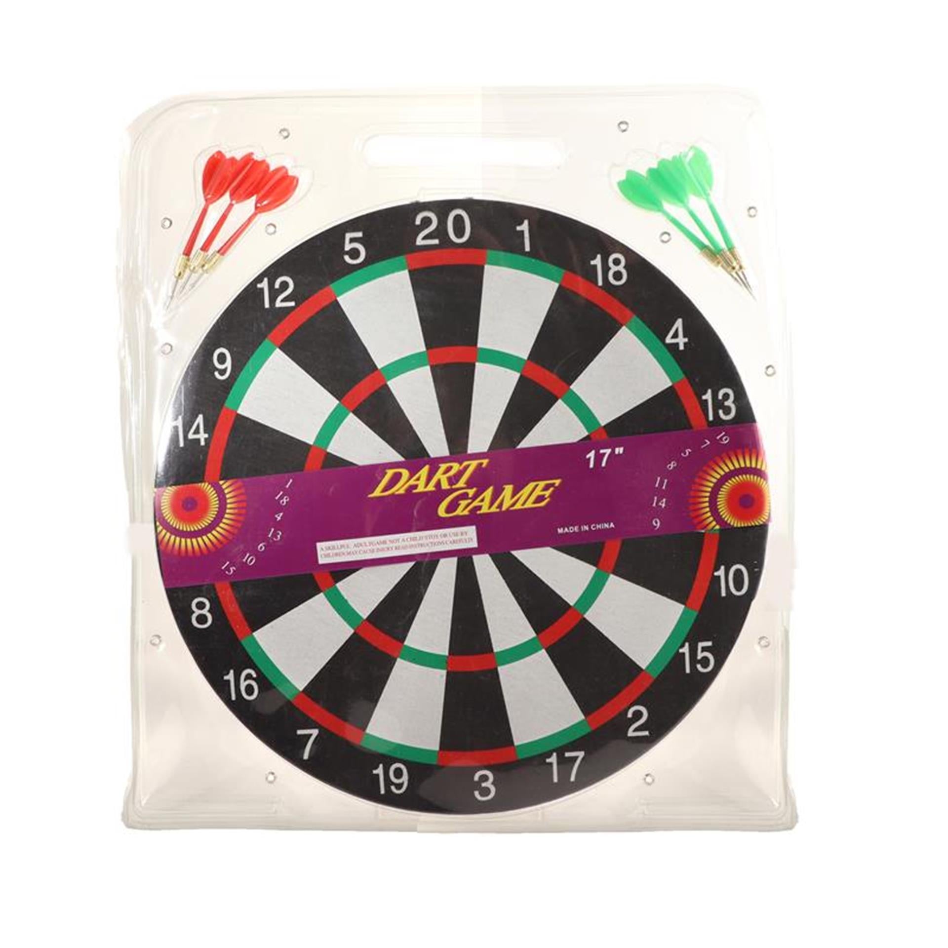 Cible de fléchettes avec 6 fléchettes 40cm