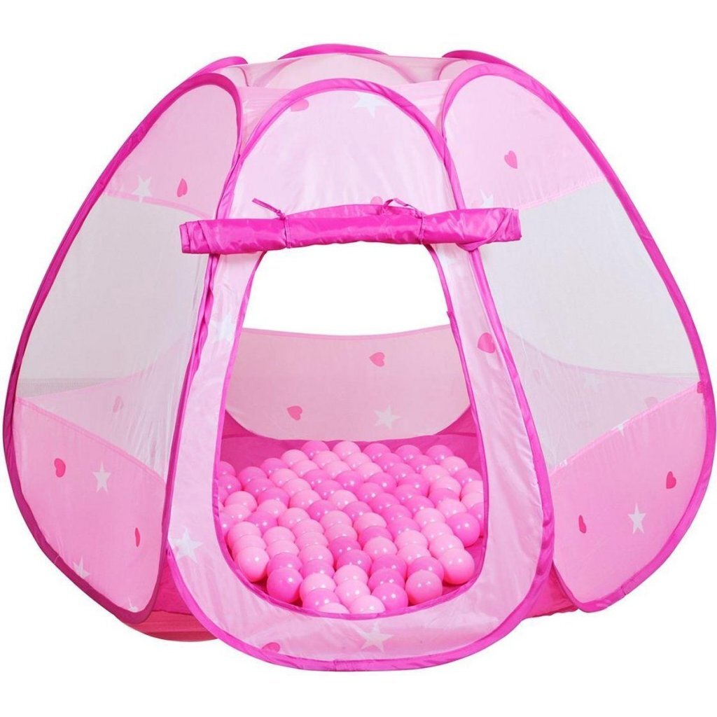 Tente de jeu avec 100 balles rose