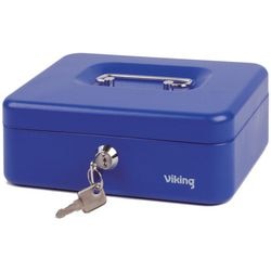 Tirelire en acier 20,4x15x7,4cm 3 compartiments bleu