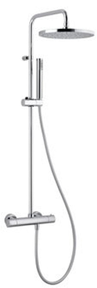 Plieger royal - set de douche avec douche à effet pluie ø25cm + douchette - thermostatique - chrome