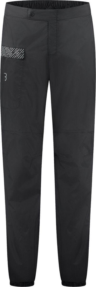 Bbb cycling rainshield pantalon de pluie imperméable femme et homme - pantalon de pluie vélo avec fermeture éclair - combinaison de pluie 10000 mm imperméable et coupe-vent - noir - taille xs-s - bbw-449