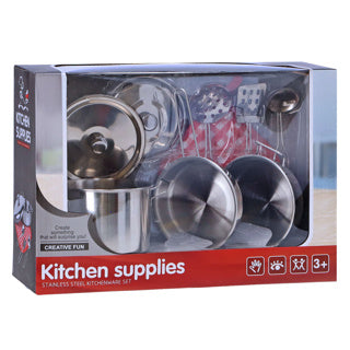 No brand ensemble de jeu de cuisine en acier inoxydable 9 pièces | 2 pièces