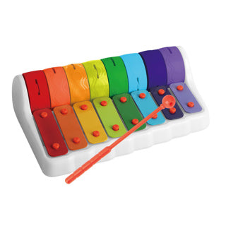 Jip et découverte du xylophone avec des rouleaux colorés