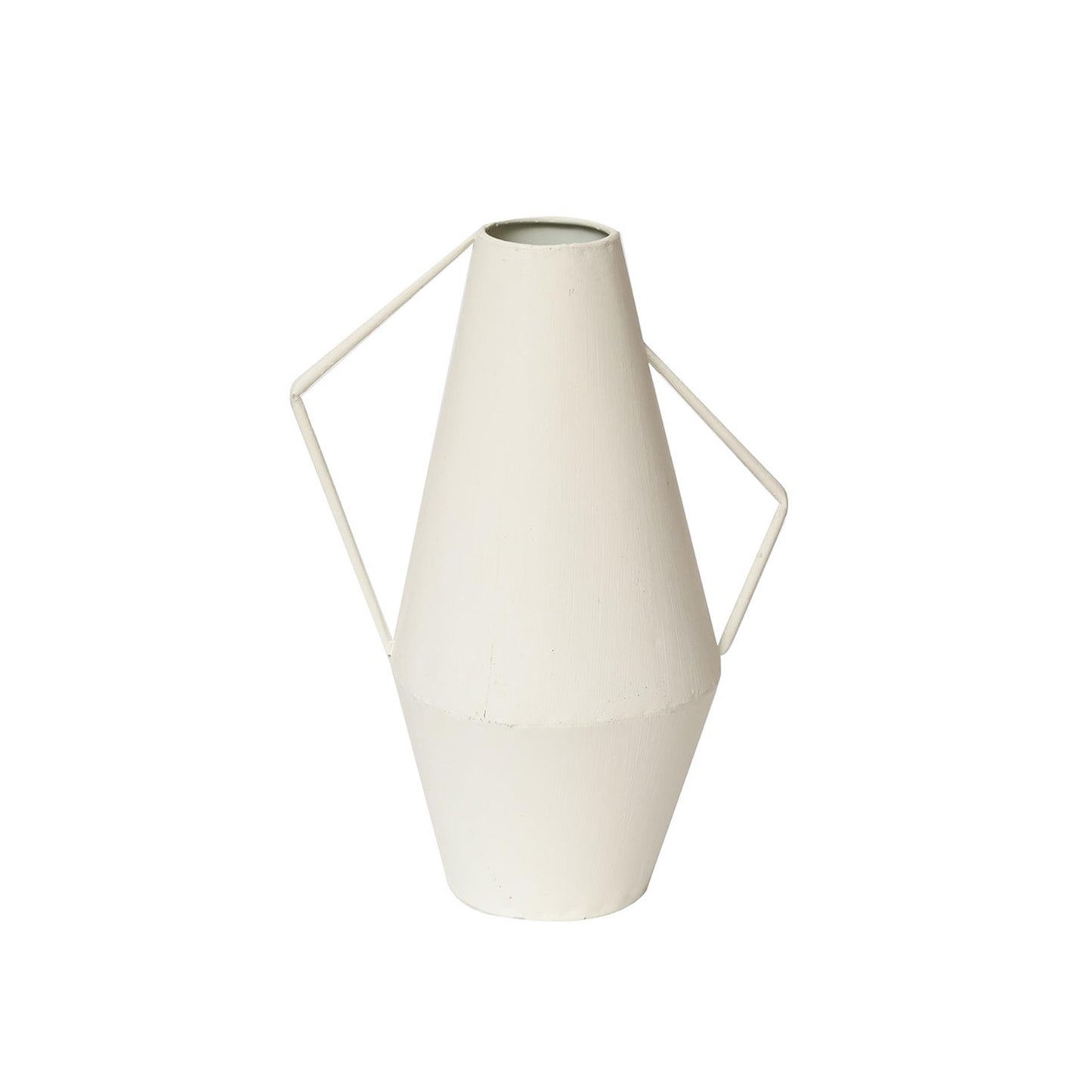 House of nature vase cadiz métal 26cm blanc
