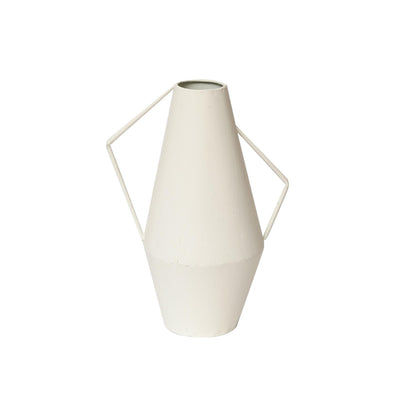 House of nature vase cadiz métal 26cm blanc