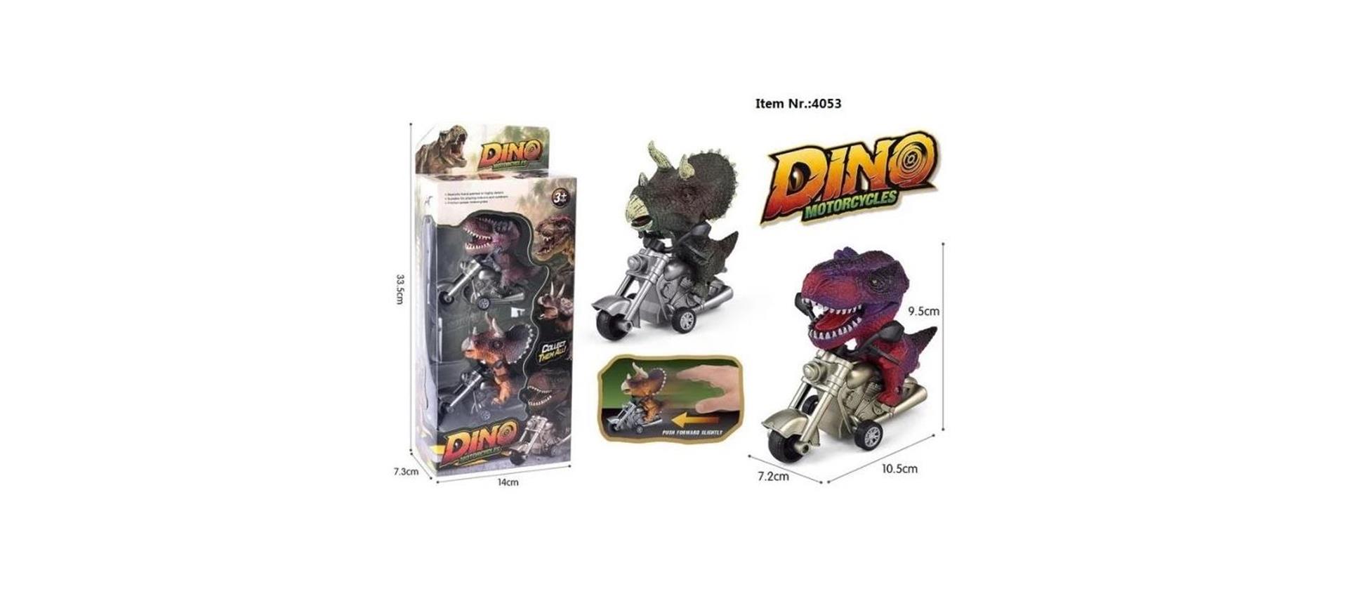 Dino sur moteur friction 12cm lot de 2