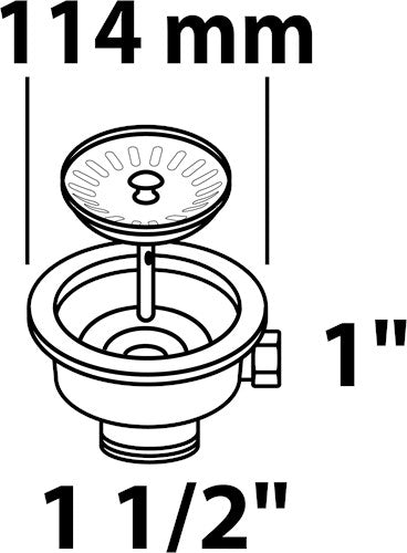 Vanne à panier en plastique Kirchhoff, 1 1 2 et, crépine à coupelle en acier inoxydable ø114 mm, avec 1 raccord de trop-plein - 98835340