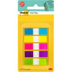 Index post-it 683-5cb 12x43mm néon assorti petit 100 feuilles