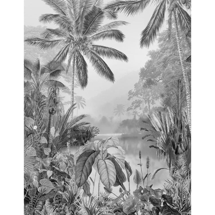 Komar Komar Photo Wallpaper Lac Tropical Black blanc 200x270 cm