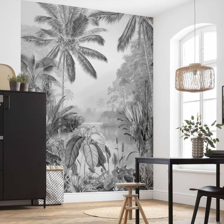 Komar Komar Photo Wallpaper Lac Tropical Black blanc 200x270 cm