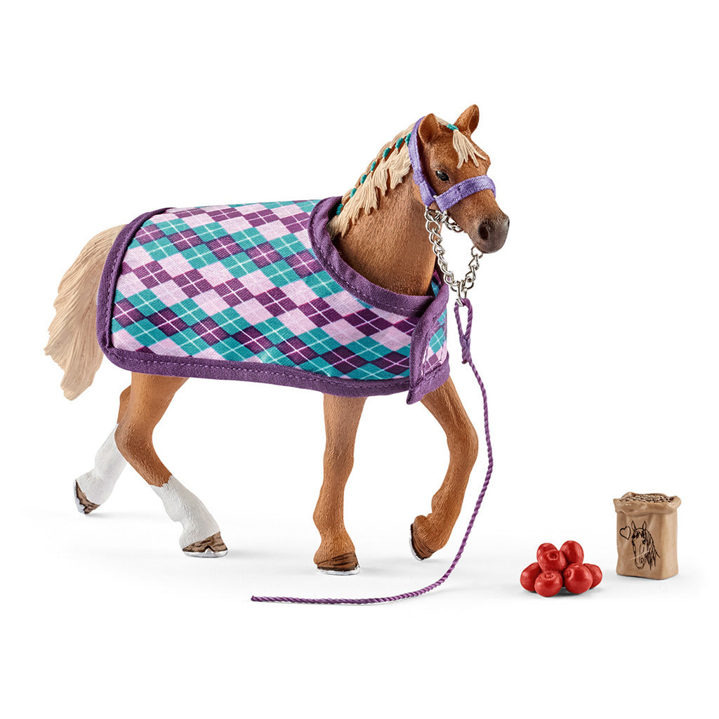 Schleich Horse Club English Tourpard avec couverture 42360