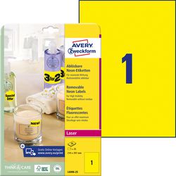 Etiquettes amovibles avery zweckform jaune 25 pièces