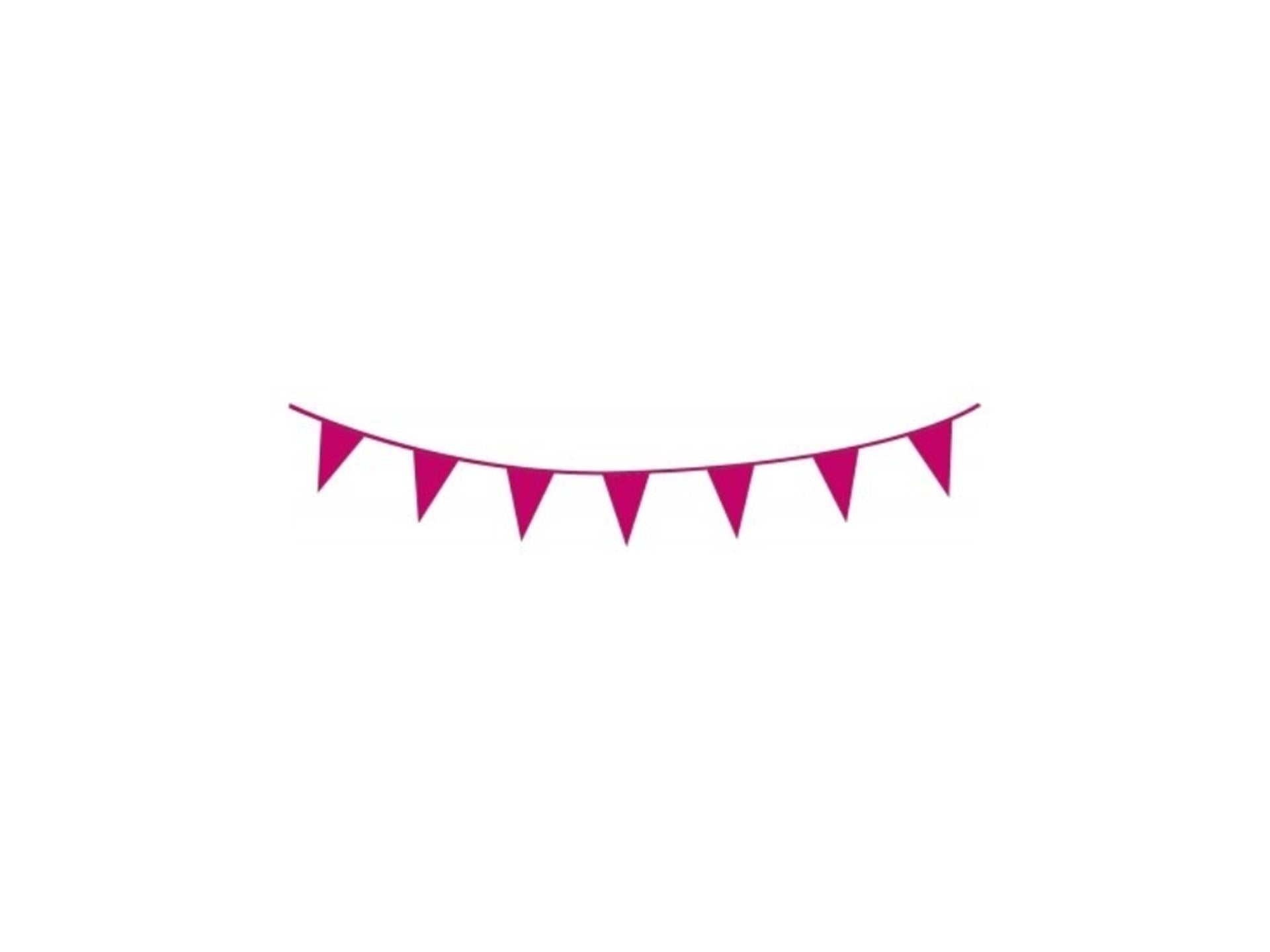 Haza drapeau ligne 10m plastique rose vif