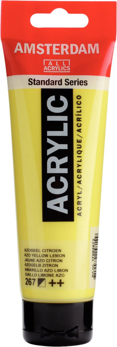 Peinture acrylique série standard Amsterdam tube 120 ml jaune azo citron 267