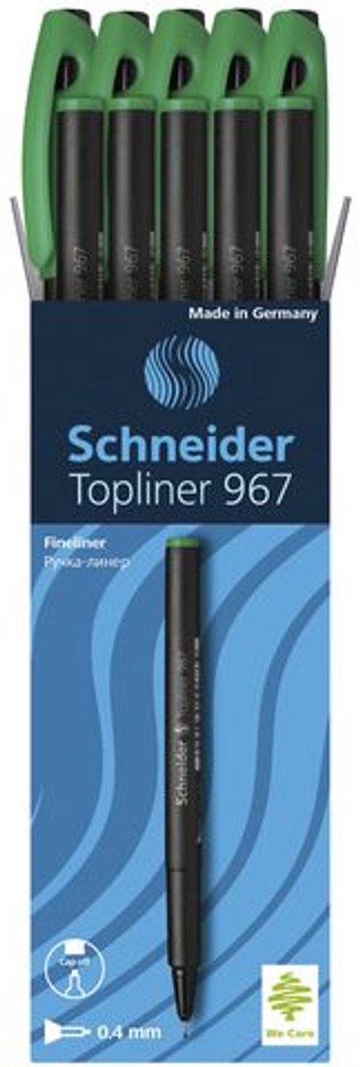 Instruments d'écriture Schneider Schneider fineliner - topliner 967 - 0,4 mm - vert - boîte de 10 pièces - s-9674