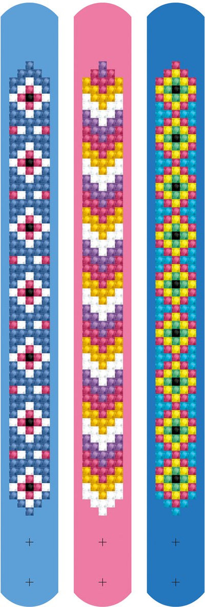 Diamond dotz® bracelets de peinture au diamant - enfants adultes - dtz11.010 - fleurs - pierres rondes - paquet complet