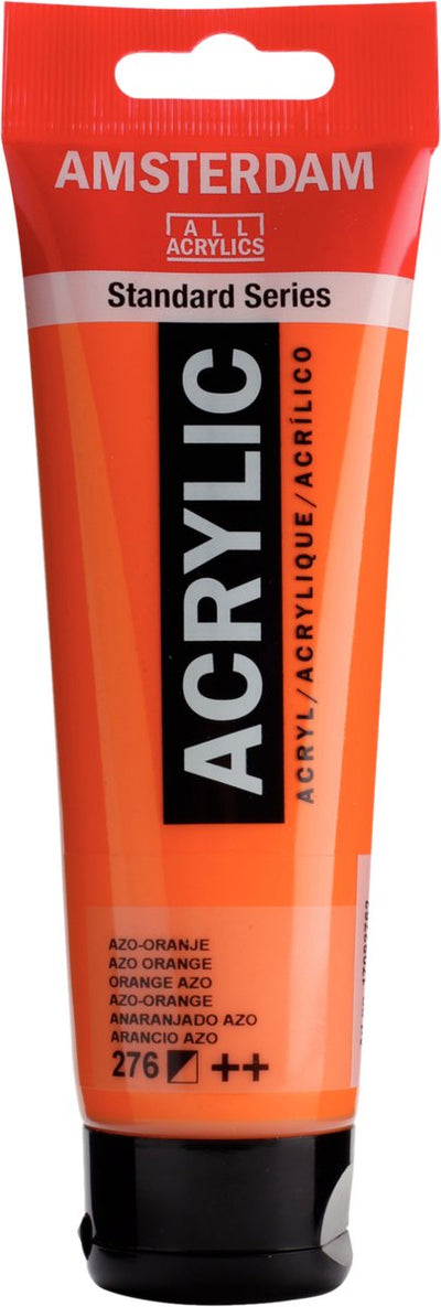 Peinture acrylique série standard Amsterdam tube 120 ml azo-orange 276