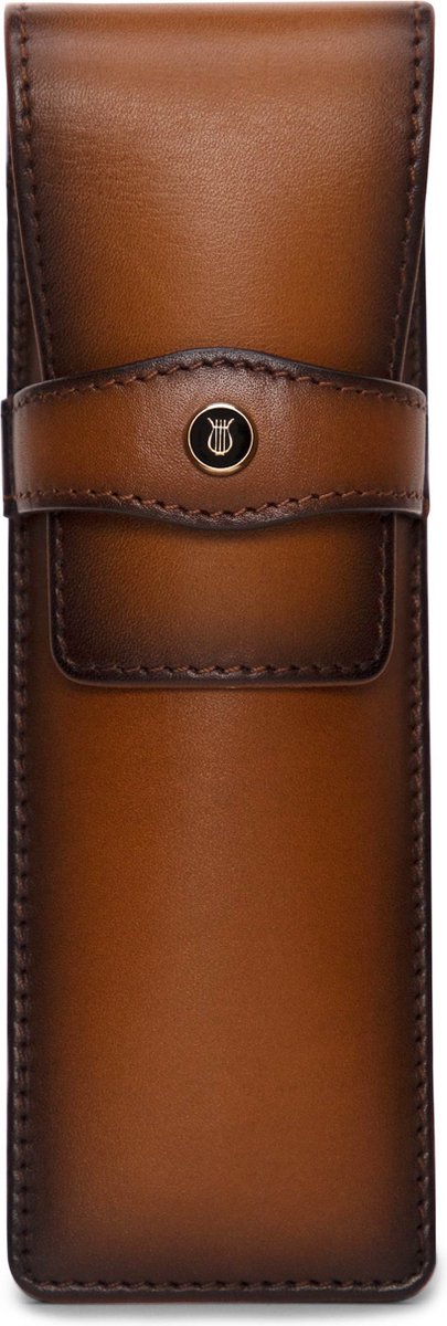 Étui à stylos Lapis Bard - cuir marron - convient pour 2 stylos - sf-wp32768