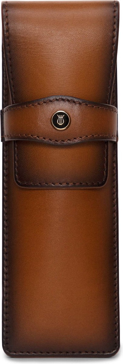 Étui à stylos Lapis Bard - cuir marron - convient pour 2 stylos - sf-wp32768