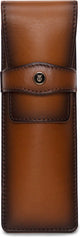 Étui à stylos Lapis Bard - cuir marron - convient pour 2 stylos - sf-wp32768