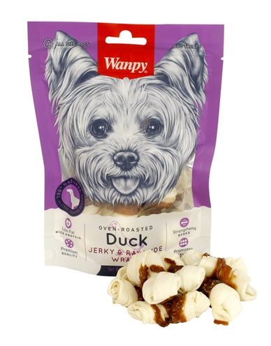 Wanpy Oven-Roasted Duck Jerky Rawhide Wraps