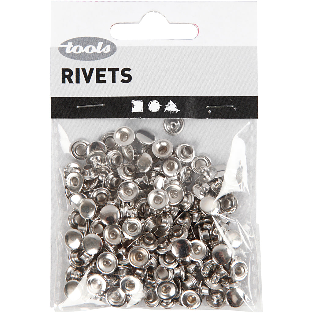 Rivets Creativ Company, d 7 mm, argent, 50 pièces 1 boîte
