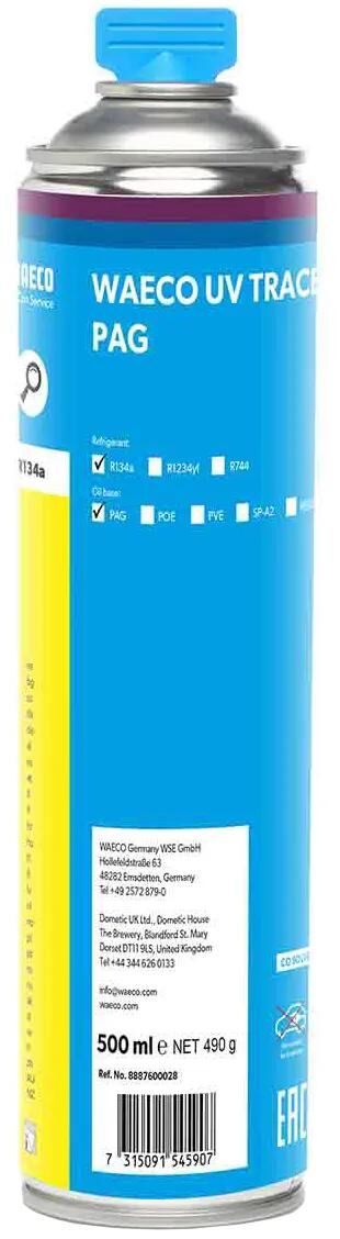 Waeco additif de détection de fuite traceur détecteur de fuite uv 500ml r 134a