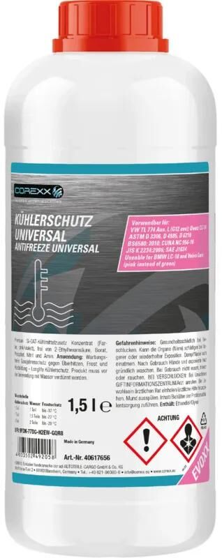 Corexx produit de protection radiateur uni evoxx antigel 1,5 l universel evoxx