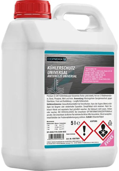 Corexx produit de protection radiateur uni evoxx antigel 5 l universel evoxx