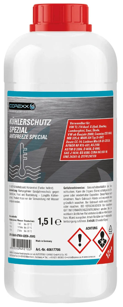 Produit de protection radiateur Corexx spécial g12++. antigel spécial 1,5 l (g12++)
