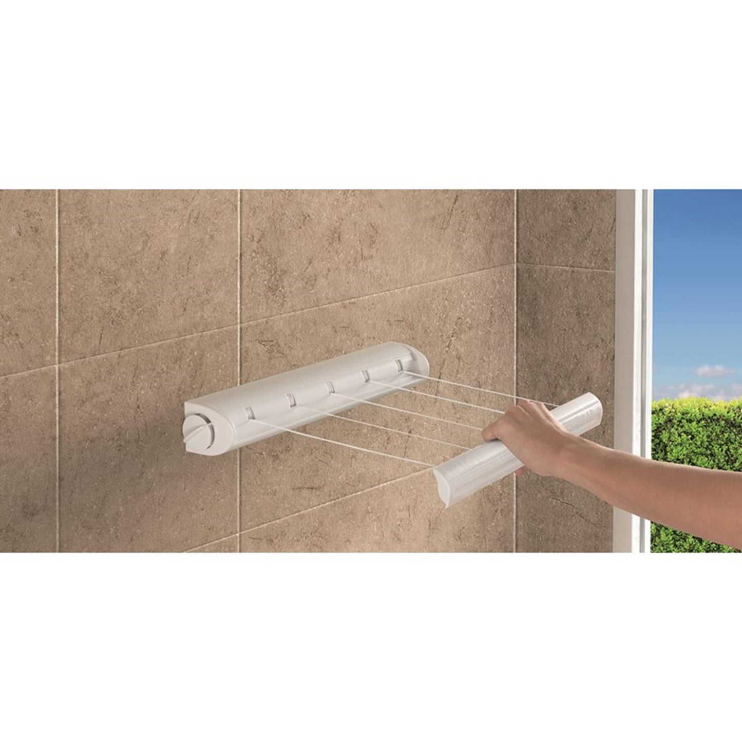 Ligne de séchage à rouleaux Metaltex Portofino 21m blanc