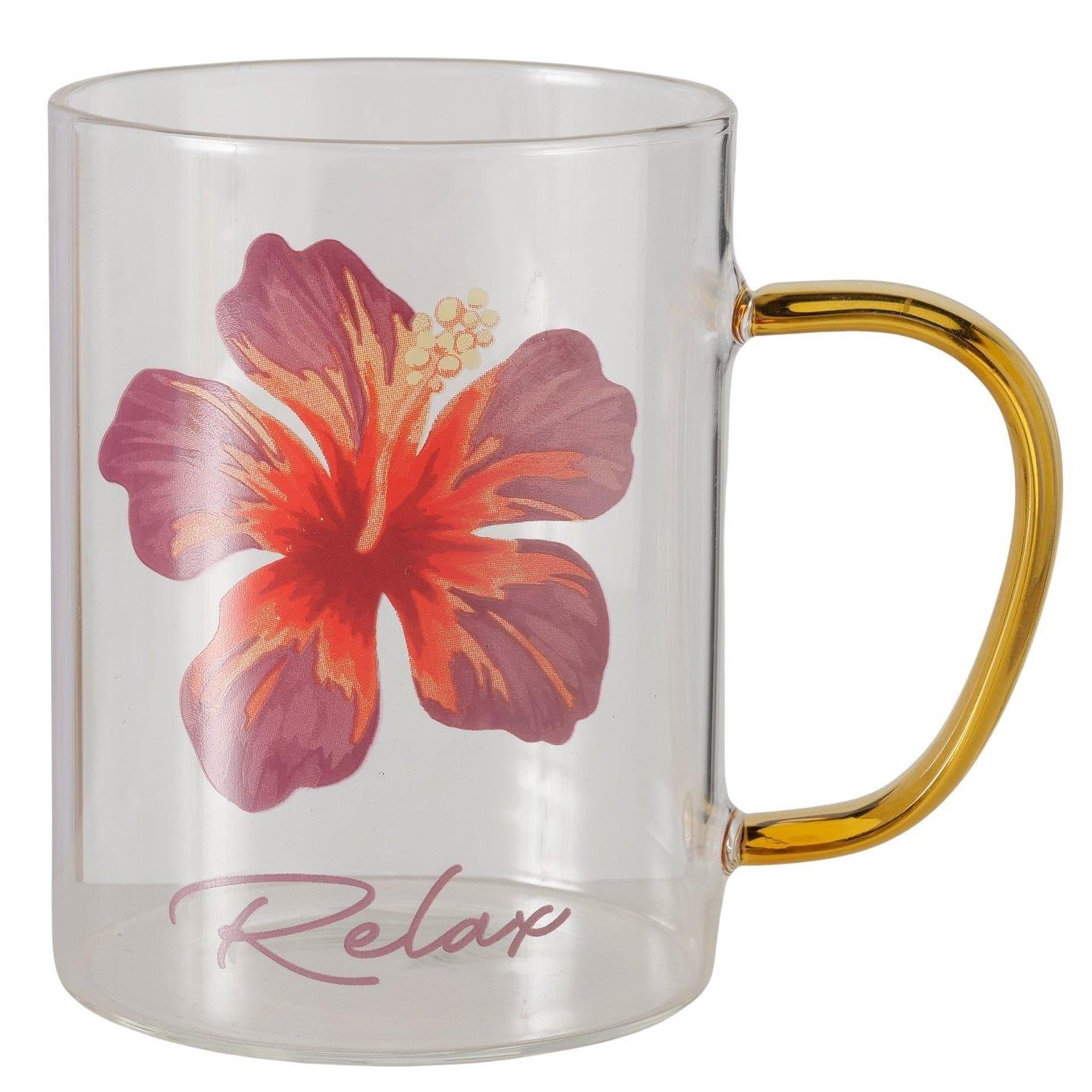 Boltze home tasse hibiscus 400ml ø8xh11cm