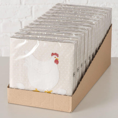 Boltze home serviettes poulet 16,5x3cm