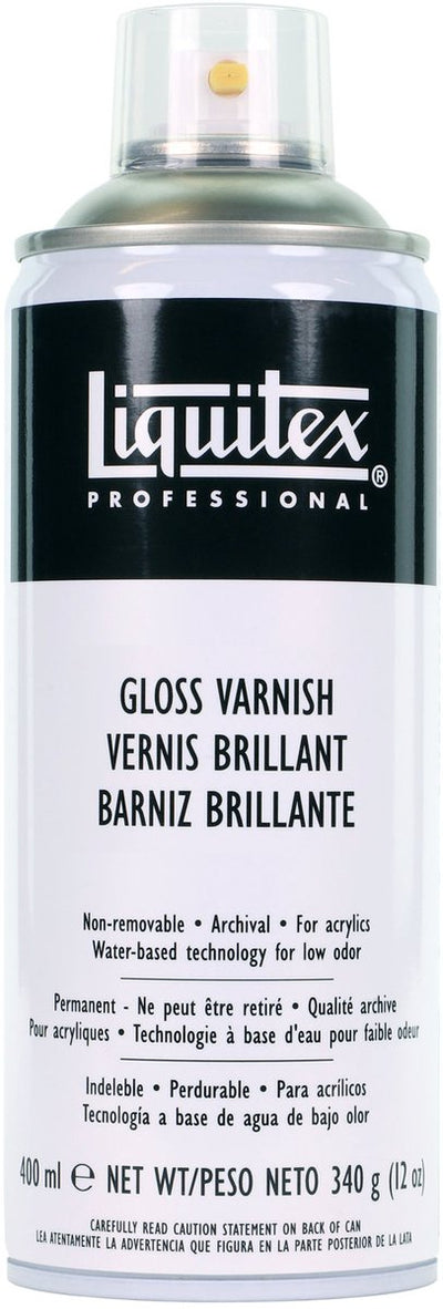 Liquitex 6625 Vernis brillant en spray 400 ml – Vernis de protection pour peinture acrylique – Finition haute brillance