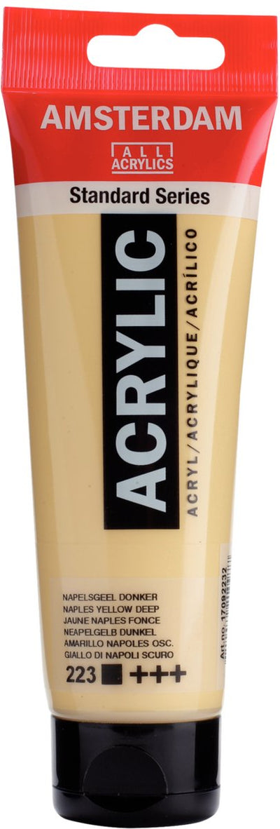 Peinture acrylique série standard Amsterdam tube 120 ml jaune naples foncé 223