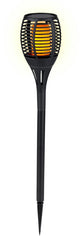 Flamme de torche de jardin solaire Grundig - Effet de flamme LED avec 30 LED - Protection contre les éclaboussures IP44 - Éclairage de jardin solaire - Durée de combustion 6 heures - ø9 x 59 cm - noir