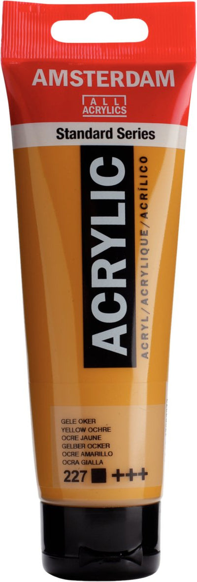 Peinture acrylique série standard Amsterdam tube 120 ml ocre jaune 227