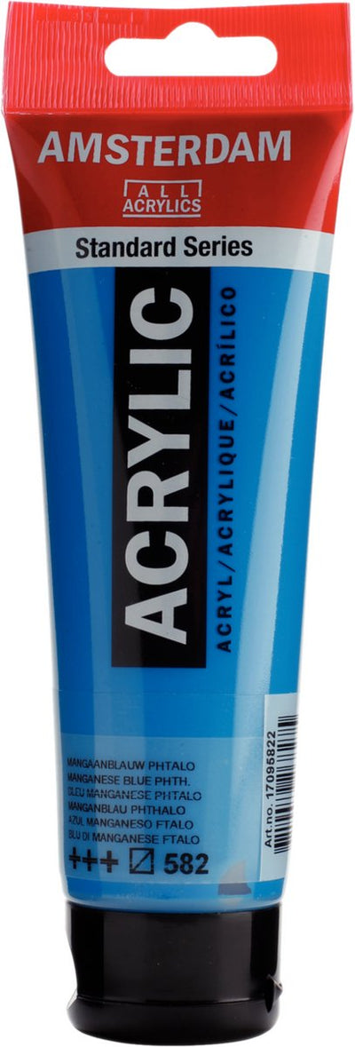 Peinture acrylique série standard Amsterdam tube 120 ml bleu manganèse phtalo 582