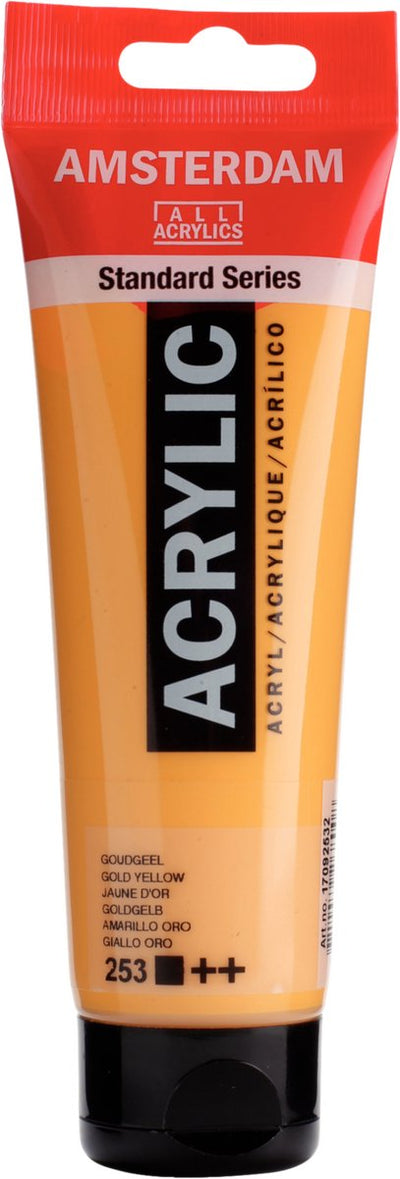 Peinture acrylique série standard Amsterdam tube 120 ml jaune doré 253
