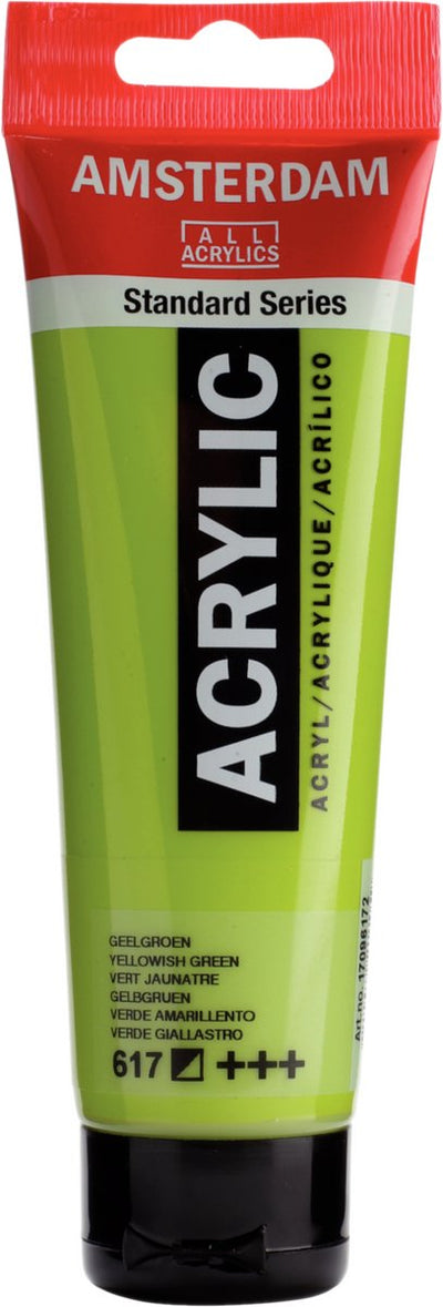 Peinture acrylique série standard Amsterdam tube 120 ml jaune-vert 617