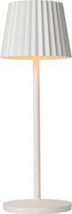 Lucide justine - lampe de table rechargeable intérieur extérieur - batterie rechargeable - LED dimmable - 1x2w 2700k - ip54 - avec station de recharge sans fil - blanc