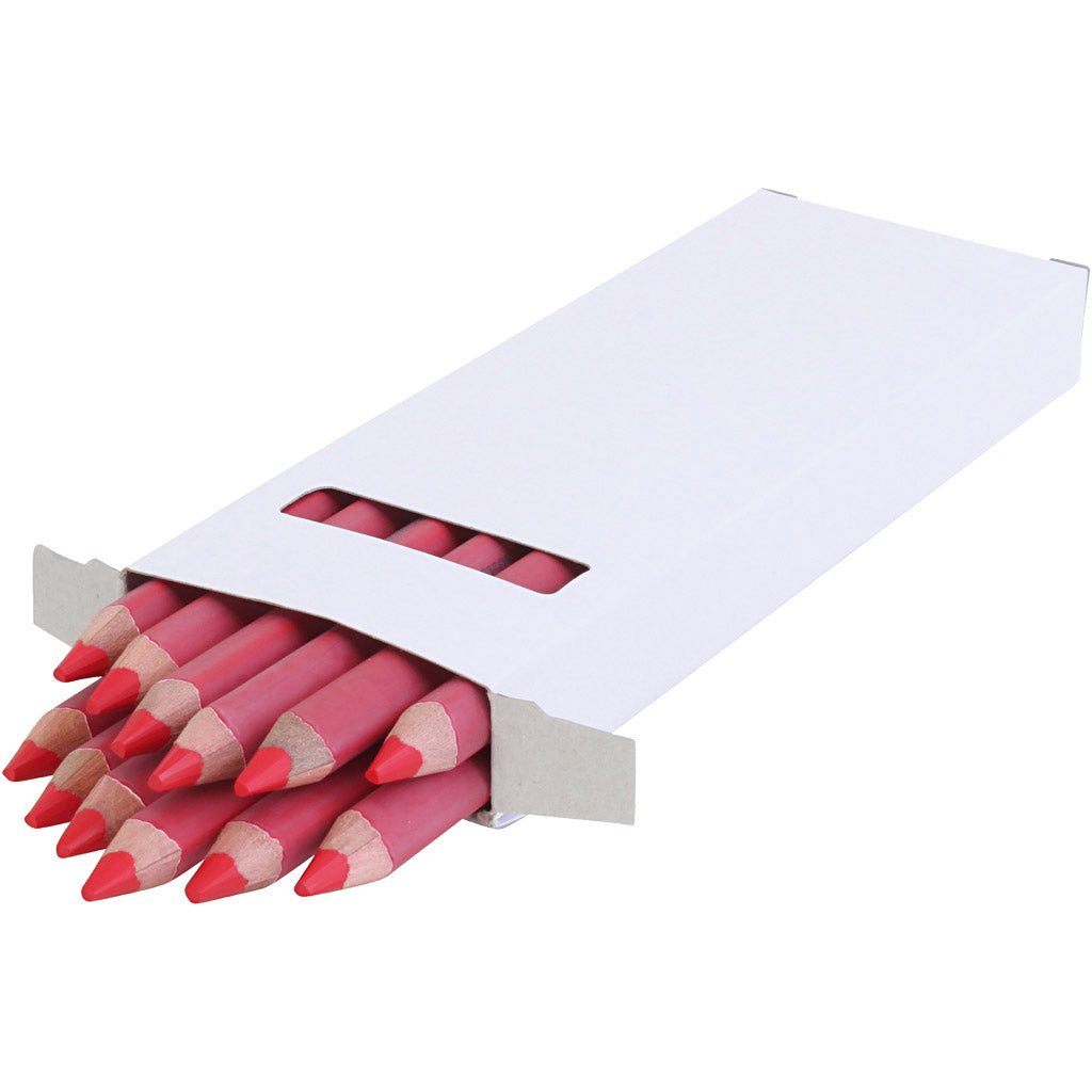 Crayon de couleur Edu3 edu jumbo, épaisseur 10 mm, mine 6,25 mm, rouge, 12 pièces 1 boîte
