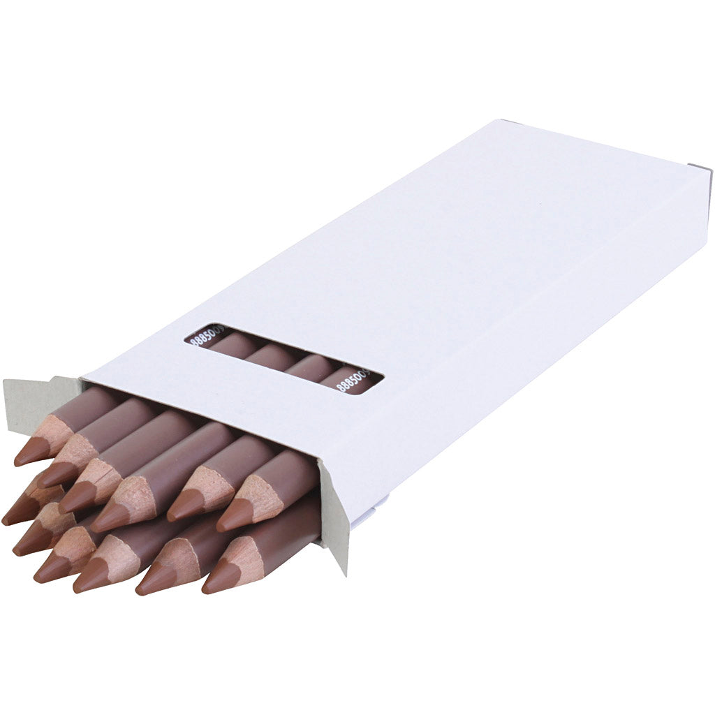 Crayon de couleur Edu3 edu jumbo, épaisseur 10 mm, mine 6,25 mm, marron clair, 12 pièces 1 boîte
