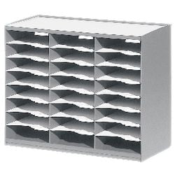 Rack de tri évolution paperflow 24 compartiments polystyrène empilable gris