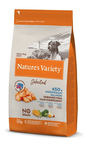 Variété natures sélectionnées adultes mini saumon norvégien