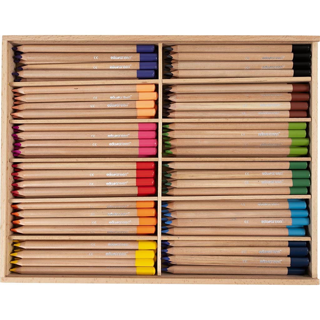 EDU3 crayons de couleur jumbo Edu3, remplissage de 5 mm, différentes couleurs, 12x12 pièces 1 boîte