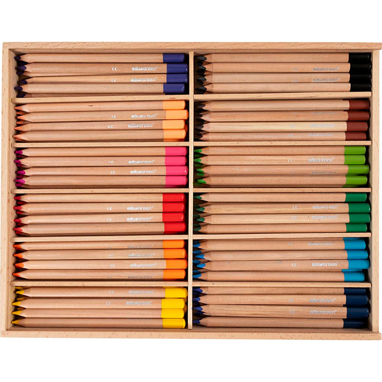 EDU3 crayons de couleur jumbo Edu3, remplissage de 5 mm, différentes couleurs, 12x12 pièces 1 boîte