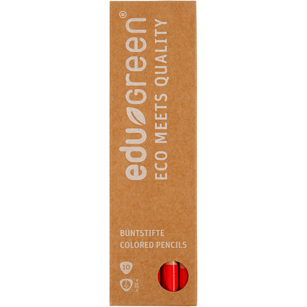 EDU3 crayons de couleur jumbo Edu3, remplissage de 5 mm, rouge, 10 pièces 1 boîte